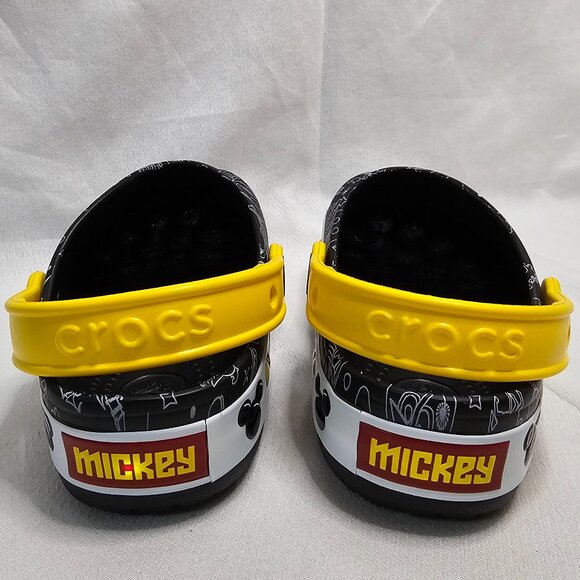 NEW Disney Mickey Mouse Crocs Black Yellow Sides Light Up- Child Size Junior 1 - Picture 4 of 12